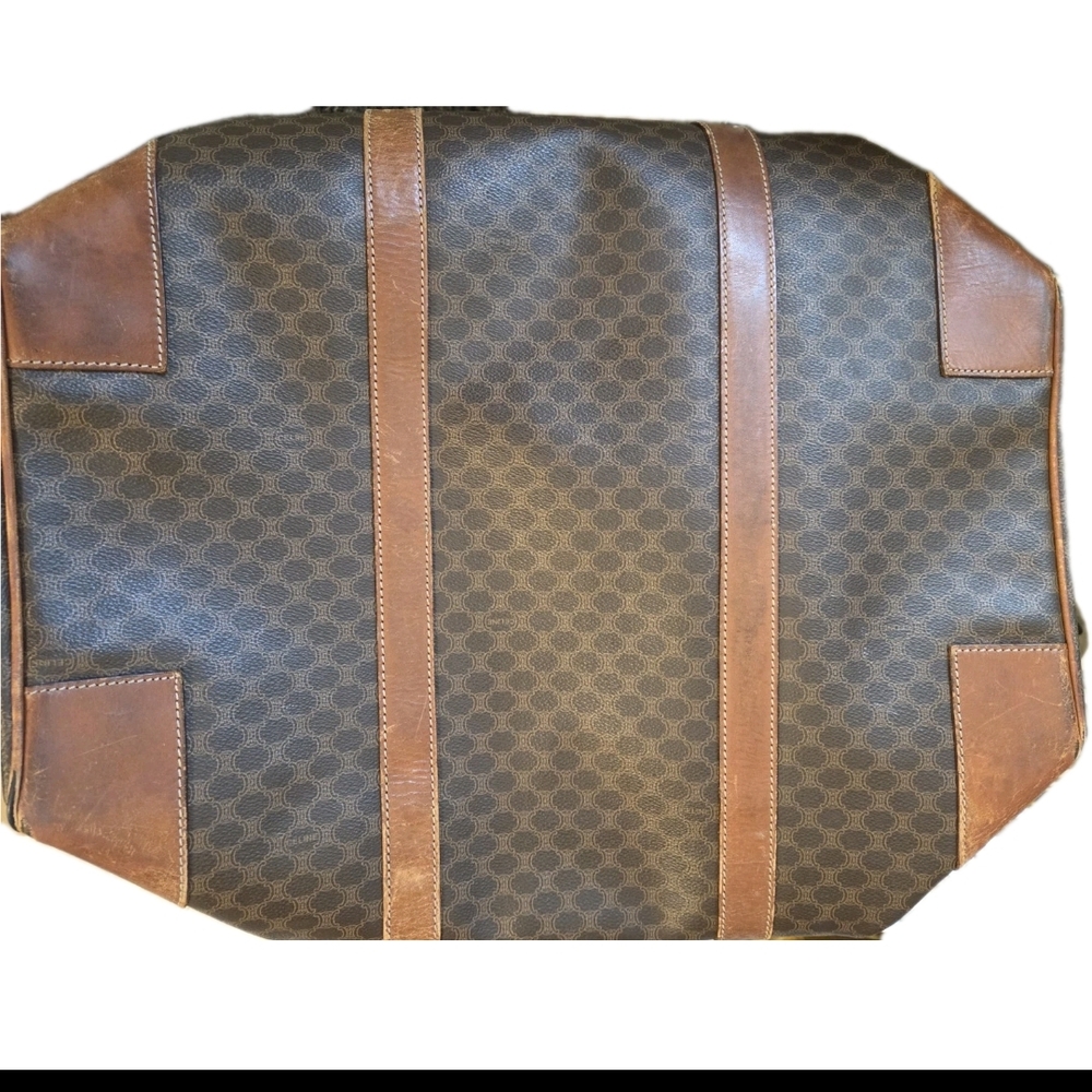 Celine Triomphe Macadam Boston Bag Brown Leather Large Capacity W Sholder Strap - Picture 13 of 14